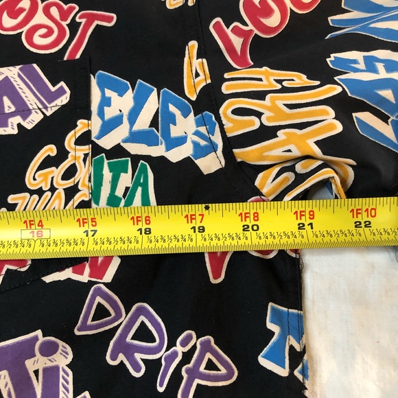 Eighty Eight Boys Graphic Button Down Shirt Collared SZ 18 Black with Graphics - Picture 11 of 12